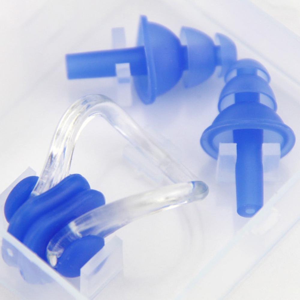 Goggles 2015 New Waterproof swimming Earplugs and Nose Clip protection adult swimmers children diving Soft Anti-Noise sw