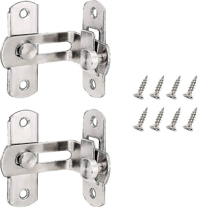 Stainless Steel 90-Degree Right Angle Door Latch - 4" Security Lock