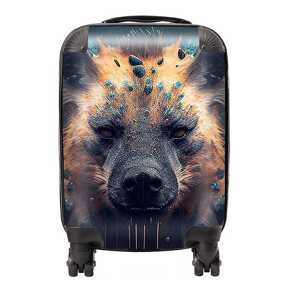 Hyena Face Splashart Dark Background Suitcase