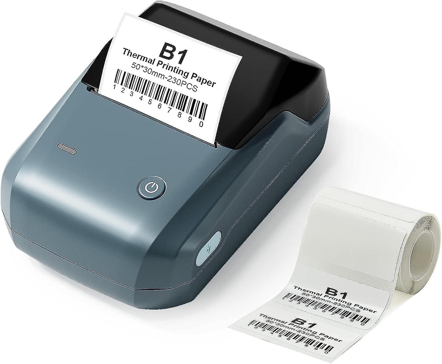 50mm B1 Label Printer with Ribbon, Bluetooth Thermal Label Maker for Small Business, Suitable for Ba