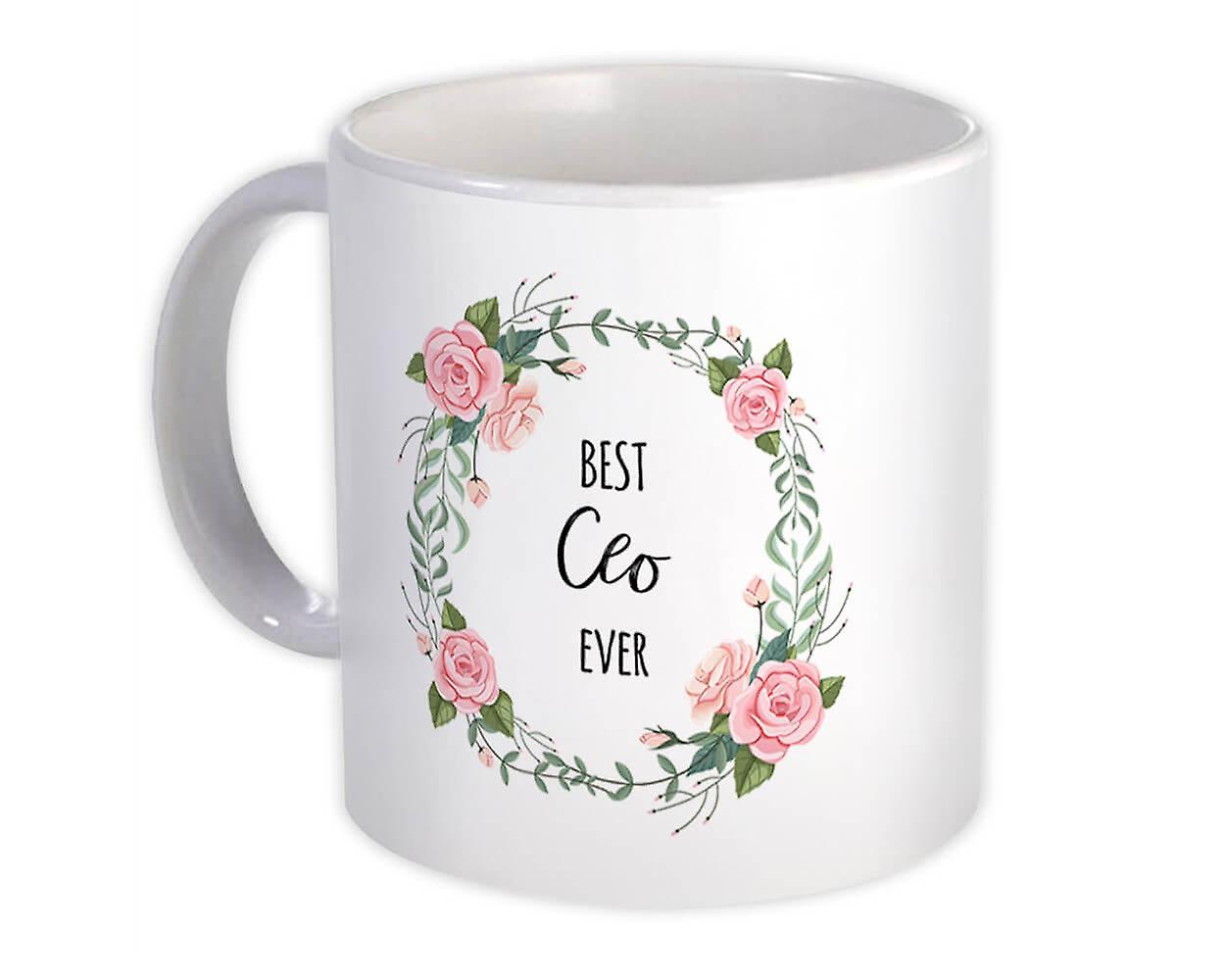 Gift Mug: Best CEO Ever Flowers