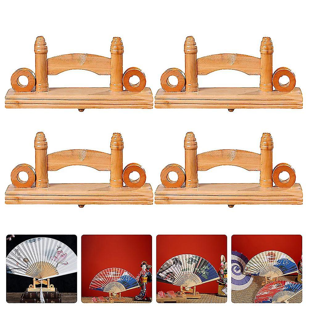 4 Pcs Folding Bracket Chinese Folding Fan Stand Folding Fan Stand Folding Fan Wooden Easels Folding Fan Display Stand
