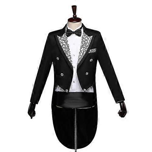 Mens Tailcoat חליפת טוקסידו מעיל זנב מכנסיים סט מעיל טוקסידו מעיל מעיל בלייזר