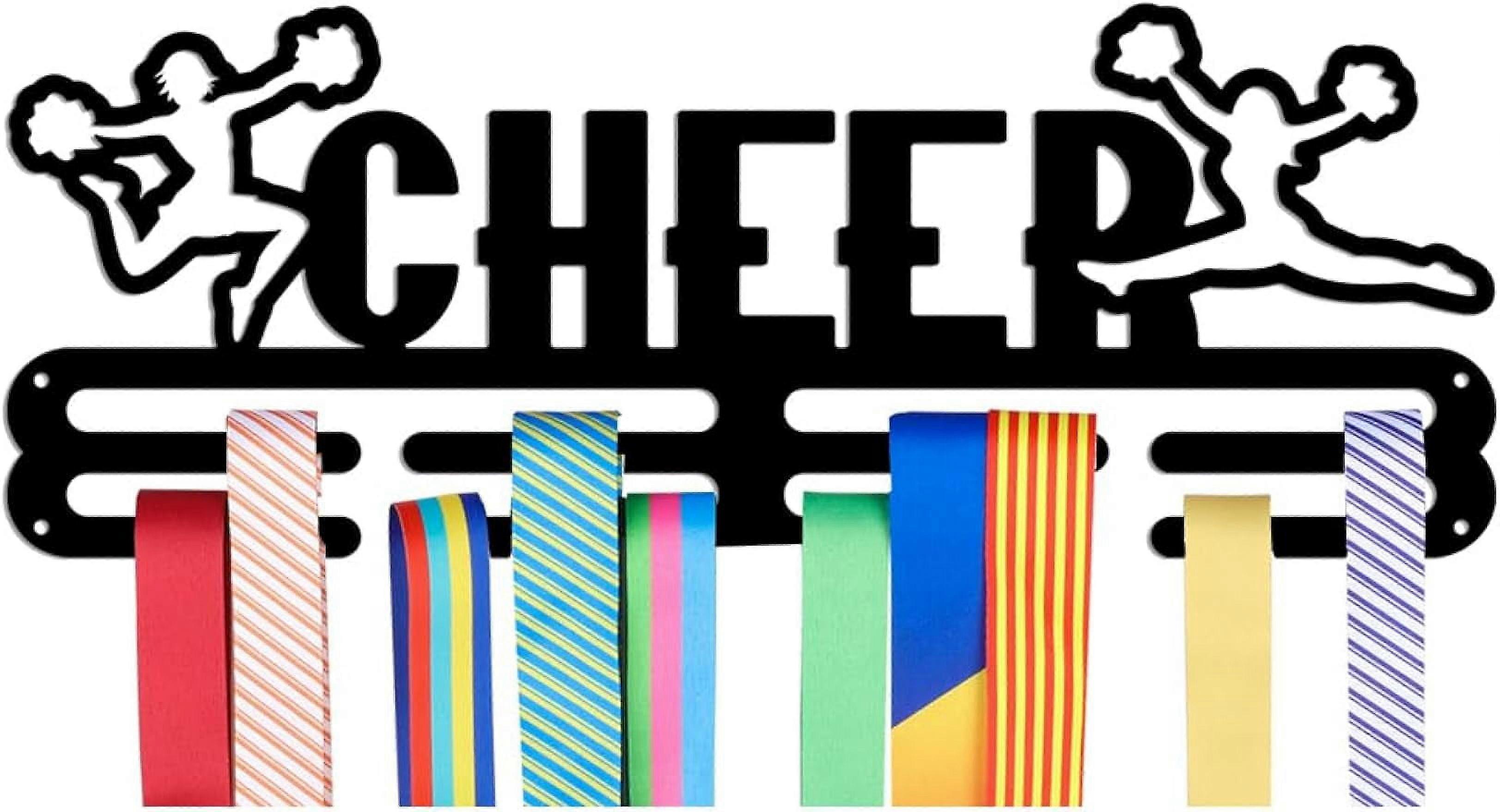 Medals Hanger Display Holder Rack Cheerleader Theme Medals Display Wall Mounted Frame Medal Ribbon Holder Hooks
