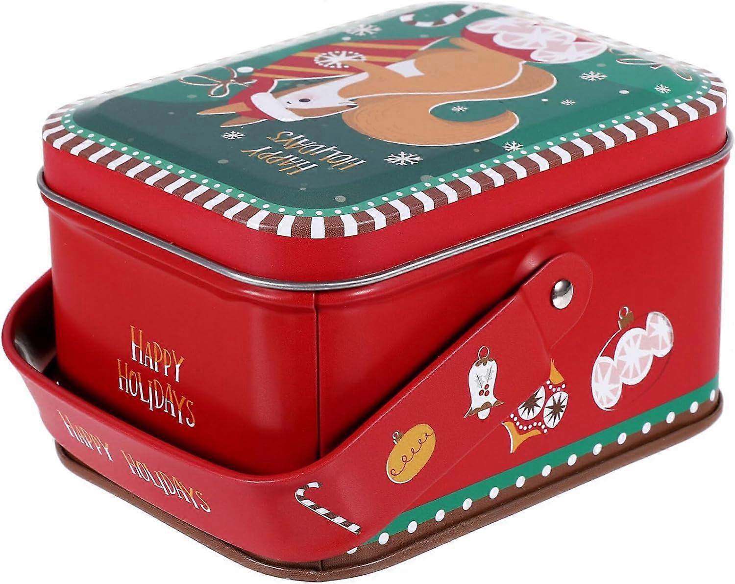 Christmas Cookie Boxes Holiday Decorative Nesting Boxes with Lids and Handle Santa Cookie Boxes Nesting Containers