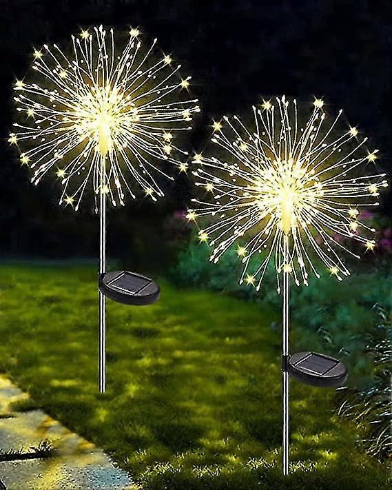 2pcs Solar Garden Flower Lights, Ground Mounted Lawn Lights