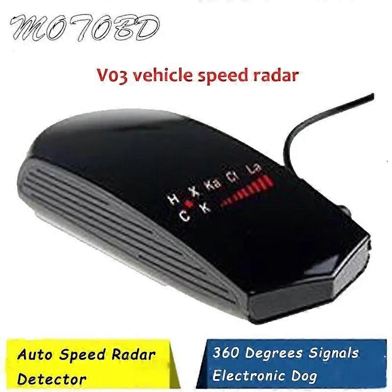 Mouse Type Black Car Radar Detector English Russian Auto 360 Degree Vehicle Speed Voice Alert Alarm Warning 16 Band LED Display ST1M661