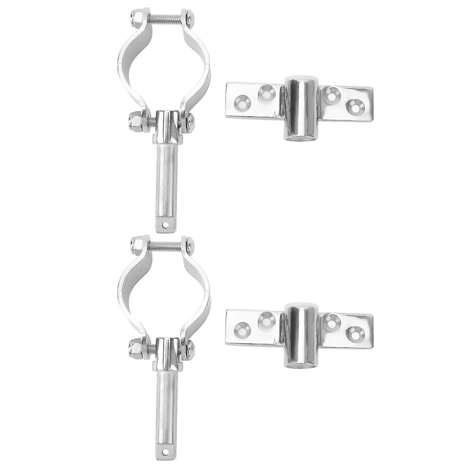 2Pcs Clamp On Rowlock Socket Stainless Steel Durable Simple Installation Side Mount Oarlock Rowlock Socket for Boat Yacht