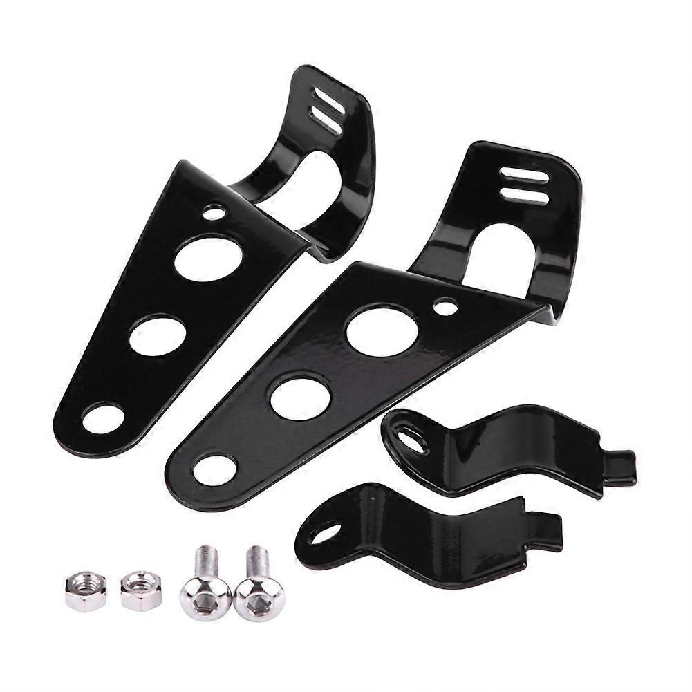 1 Pair Stainless Steel Motorcycle Headlight Bracket Fork Small Mount Stand Support (Black)