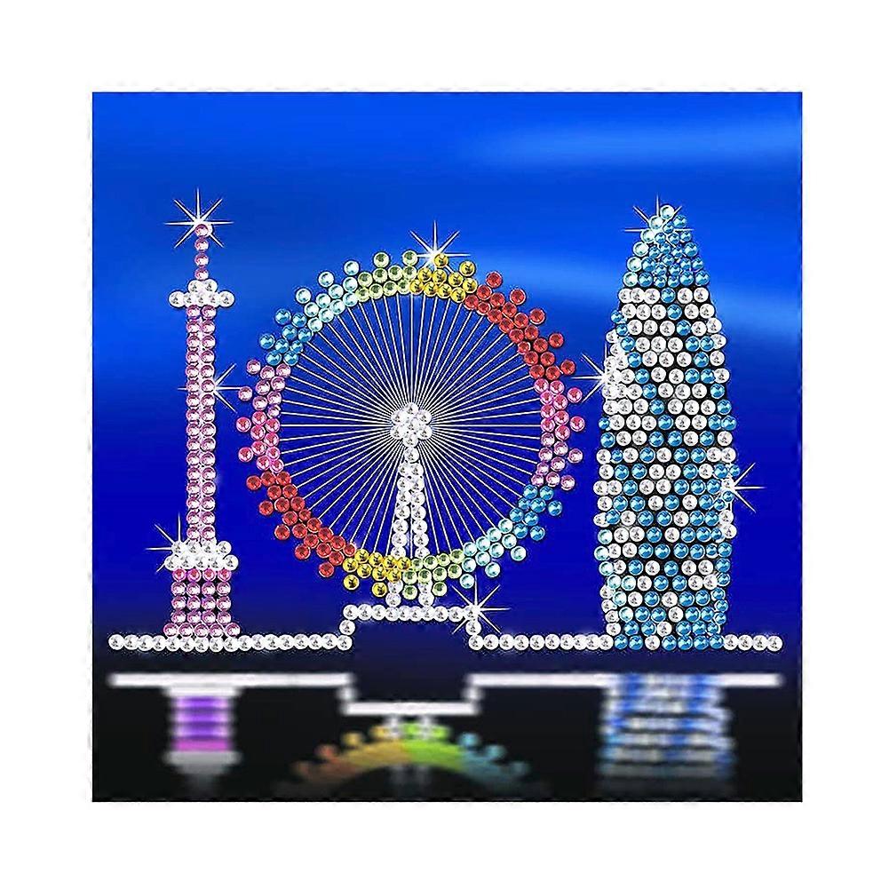City Building Mosaic Kit 5D DIY Partial Crystal Round Drill Diamond Painting Rhinestone Drawing Picture Set Home Decoration