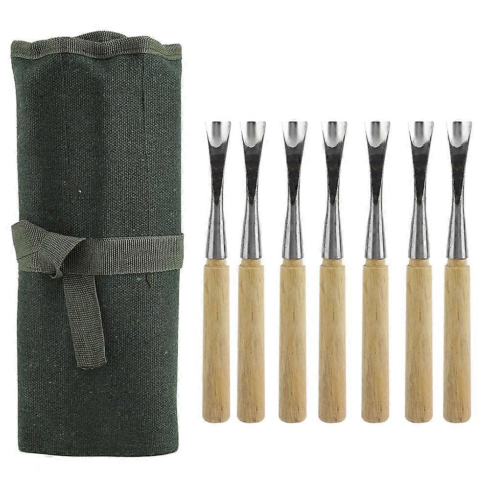 7Pcs Bonsai Tools Steel Carving Gouges DIY Craft Tool Set With Bag