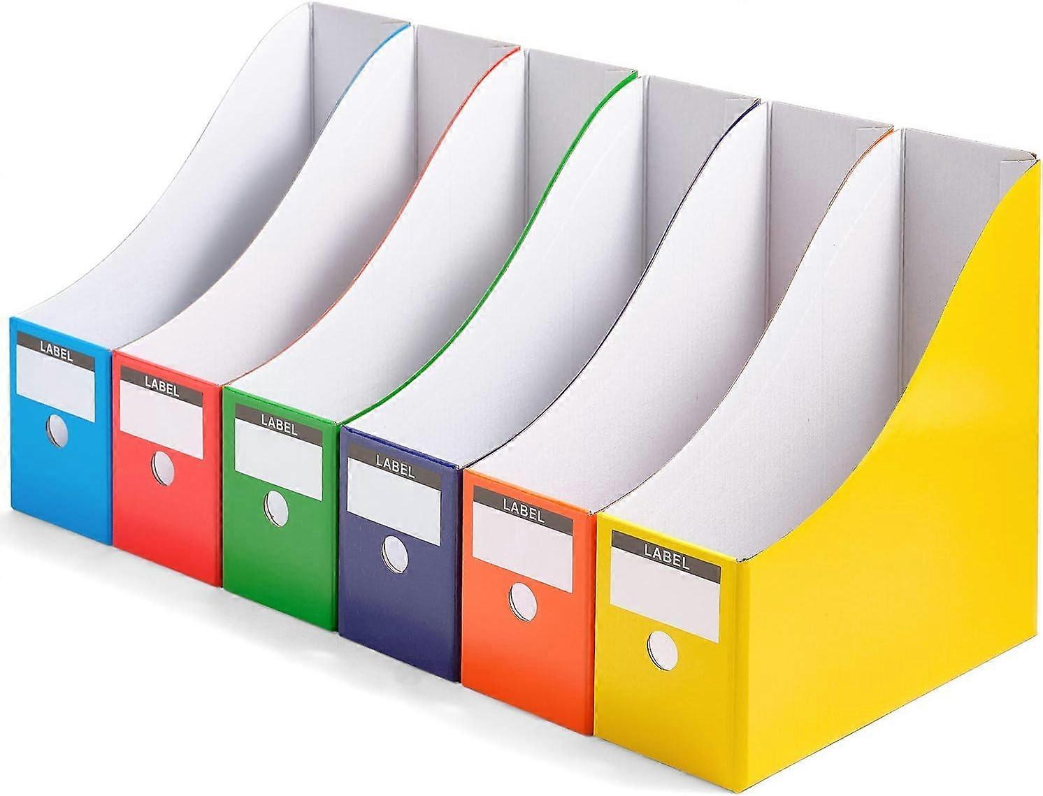 Magazine File Holder, Folder Holder, Magazine Organizer, Book Bins, Set of 12, Multi-ColorNEW7
