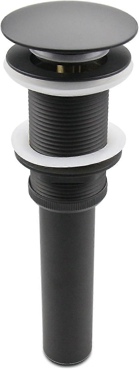 room Lavatory Vanity Vessel Sink Drain, Pop Up Drain Stopper without Overflow, Black