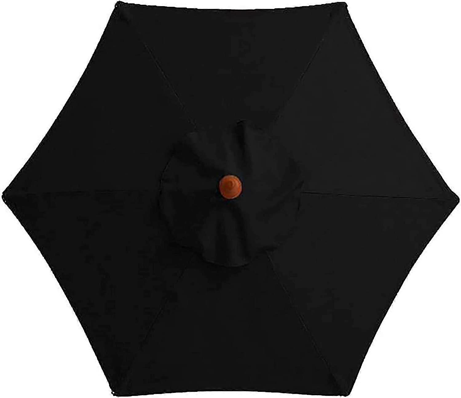 Copertura di ricambio per ombrellone, 6 nervature, 3 m, impermeabile, protezione UV, tessuto di ricambio, nero