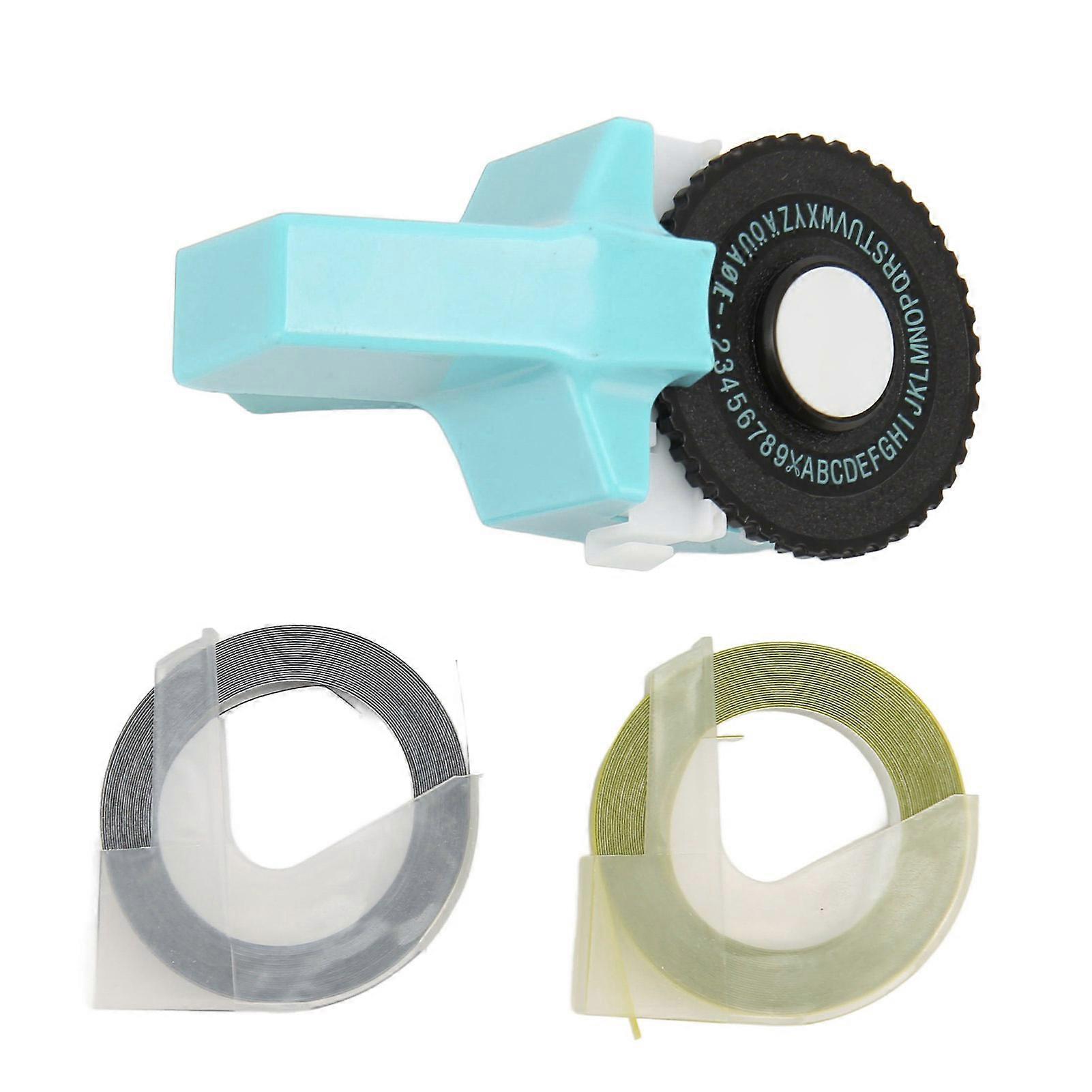 Embossing Label Maker Machine with Tapes Handheld 3D Portable Embossed Label Printer for Home Business Office Sky Blue