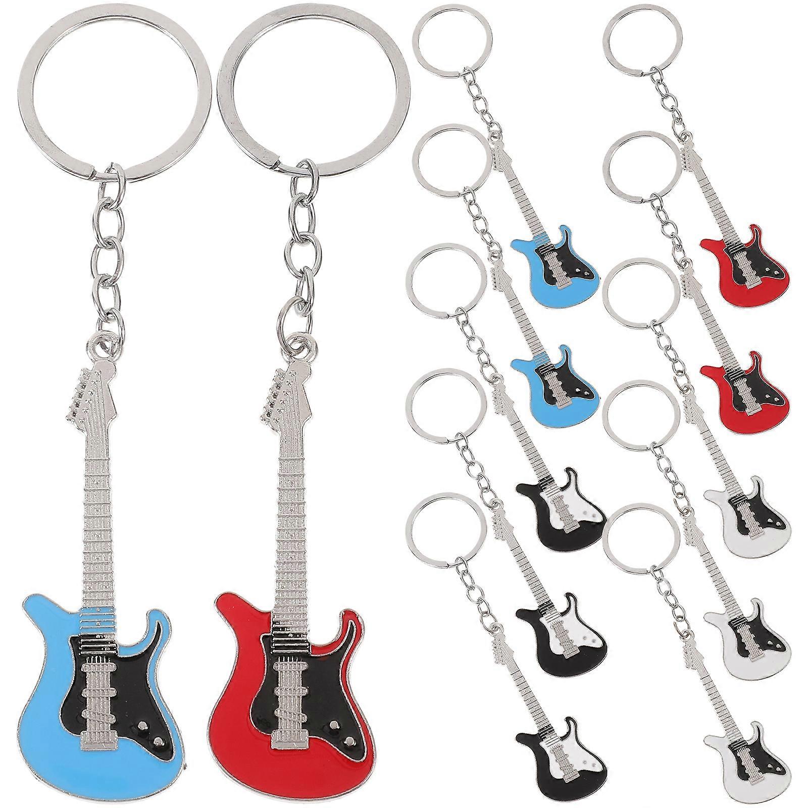 12pcs Guitar Decor Keychain Creative Hanging Keyring Accessory for Key Bag