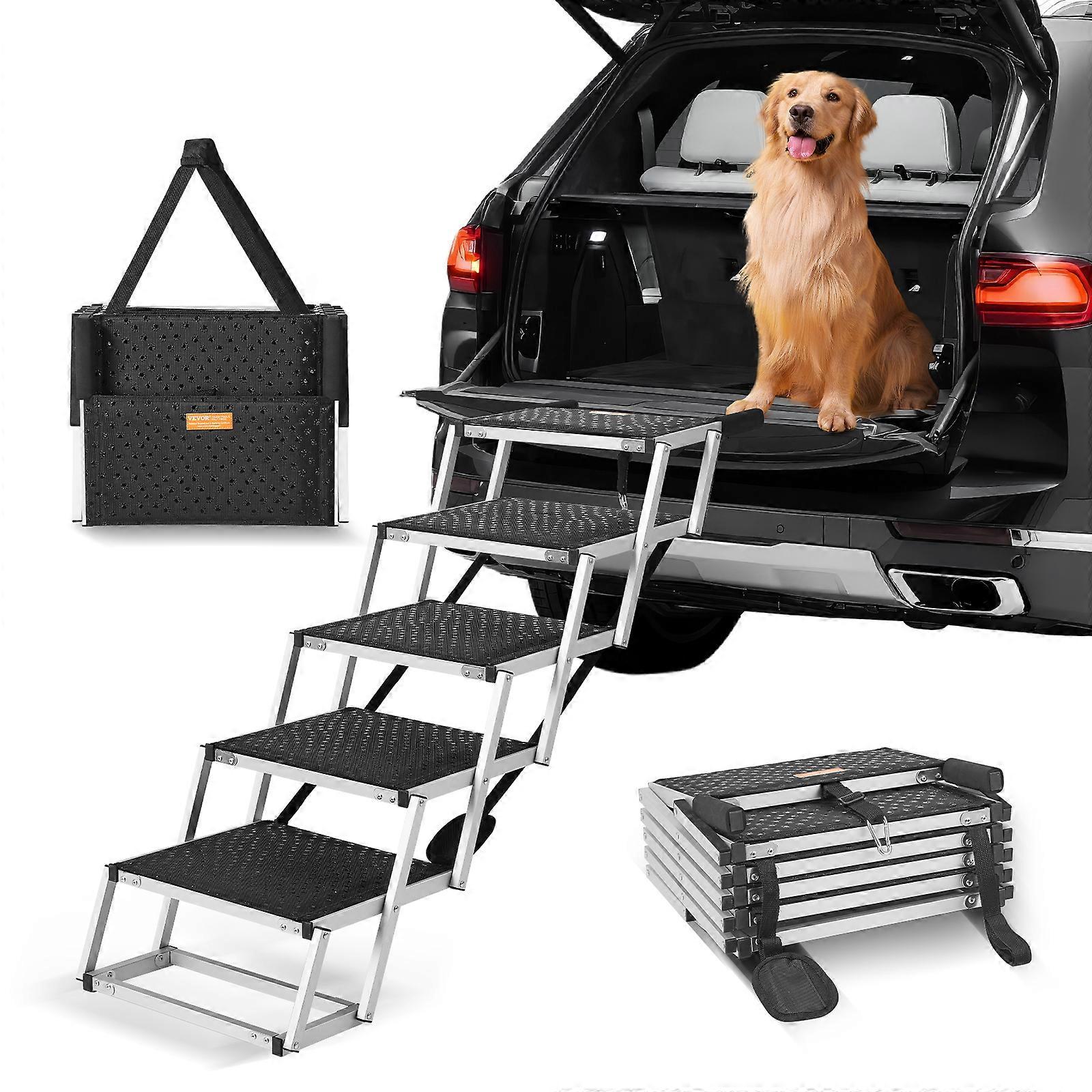 Comparer les prix de Vevor Escalier pour chien pour voitures, larges marches de voiture pour chien à 5 marches, marches pour animaux de compagnie portables en aluminium...