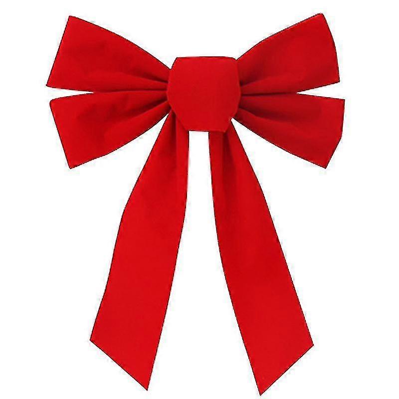 6pcs Large Red Flannel Bows Christmas Bows,26 X 34cm th Happy H