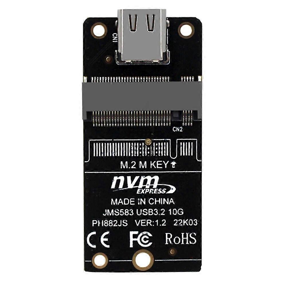 M2 To Type-C SSD Enclosure Adapter NVME HDD Enclosure Interposer Board JMS583 Chip 10Gbps Support 2230 2242 2260 2280 Size SSD