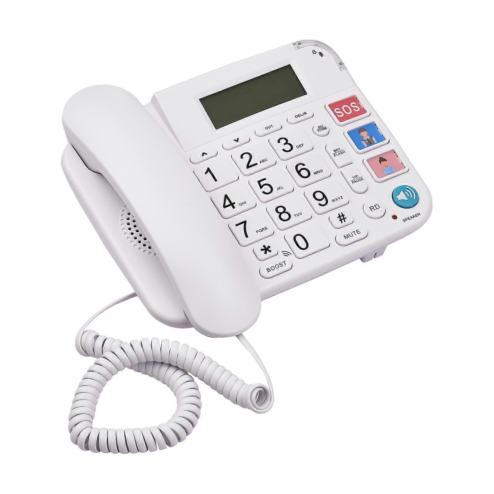 Black Corded Phone with Big Button Desk Landline Phone Telephone Support Hands-Free/Redial/Flash/Speed Dial/Ring Volume Control for Elderly Seniors Ho