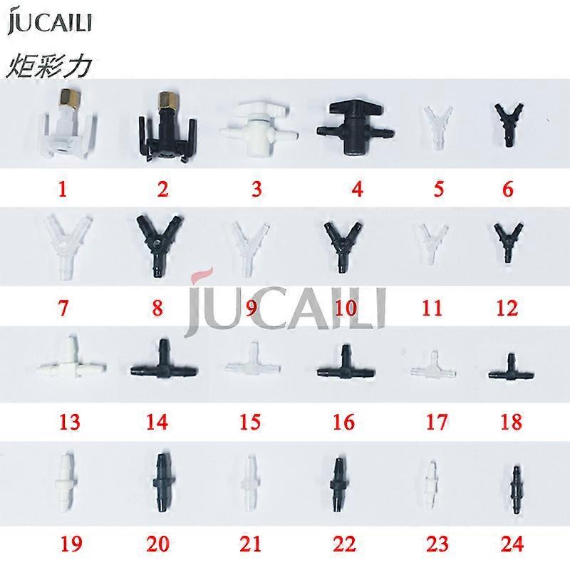 JCL 10Pcs Various Connector for Ink Tube Pipe Damper for Epson DX5 DX7 XP600 Head Eco Solvent UV Printer