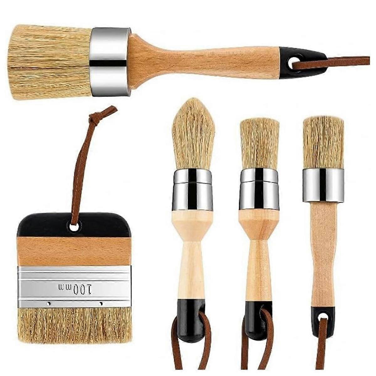 Chalk and Wax Paint Brush Round Wax Brushes for Waxing Furniture, Chalk Paint Brush for DIY Paintin