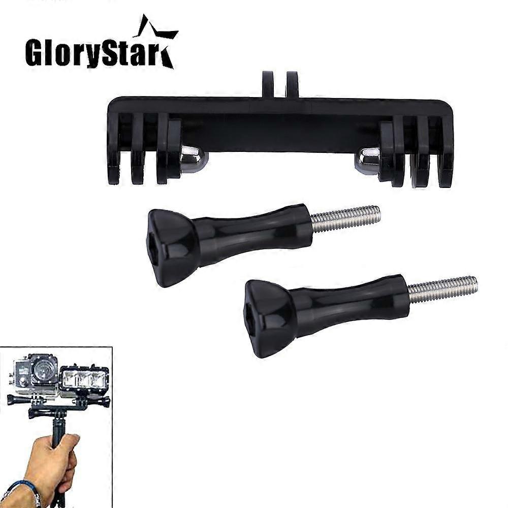 New Double Dual Bracket Tripod Holder Professional Sport Camera Handle with Screw Mount Adapter for Gopro Hero 9876/5/4/3+/2/1