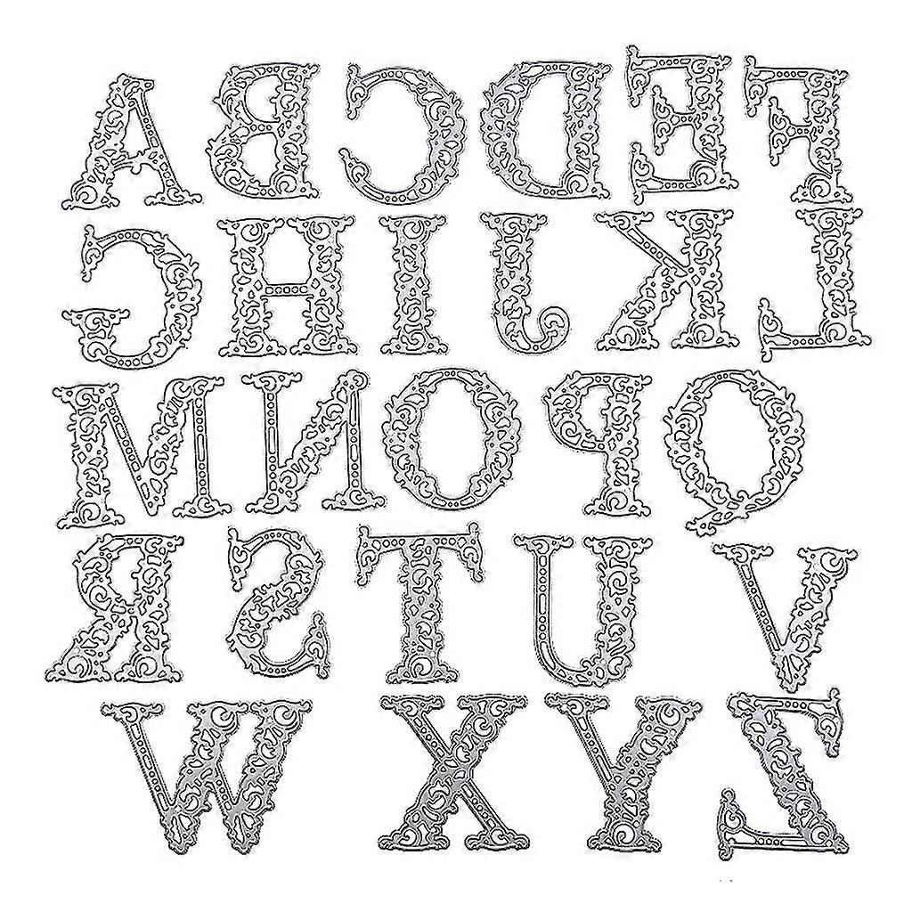 26 Alphabet Letters Die Cuts Embossing Border Edge Metal Cutting For Diy Decor