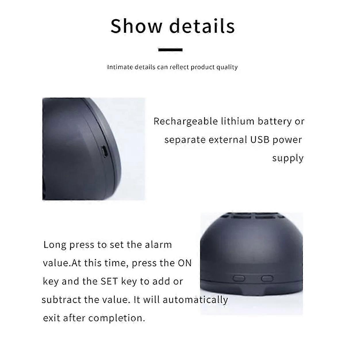 CO2 Meter Alarm Instrument Carbon Dioxide Detector Multifunctional Thermohygrometer Air Quality Detector for Home