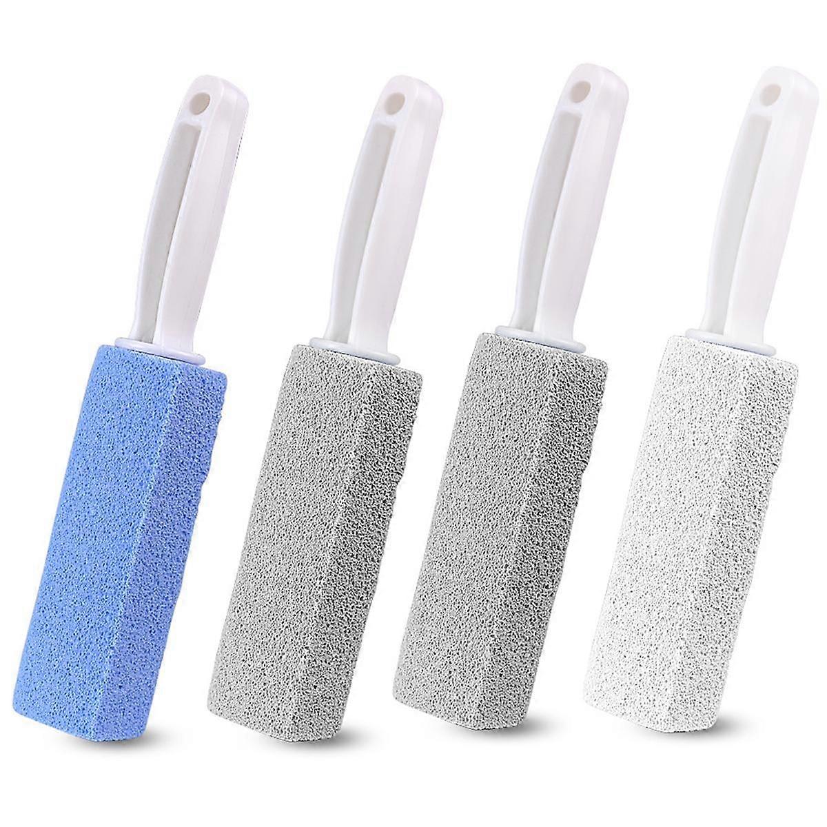 Cleaning Pumice Stones With Handles, Toilet Brushes With Long Non-slip Plastic Handlesrandom Color4pcs