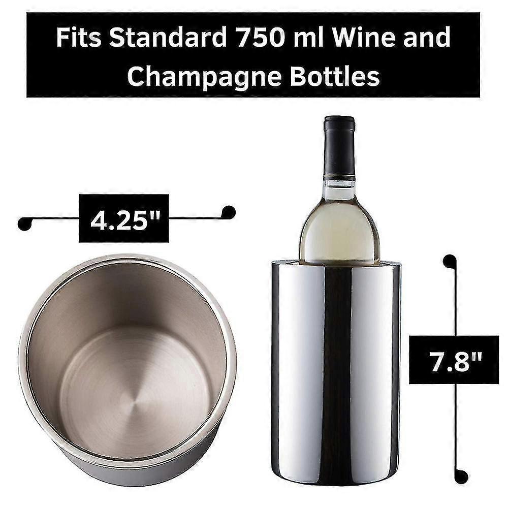 Insulated Wine Cooler Bucket With Wine Aerator - Fits 750ml Wine Bottles, Keeps Wine Cold For Hours