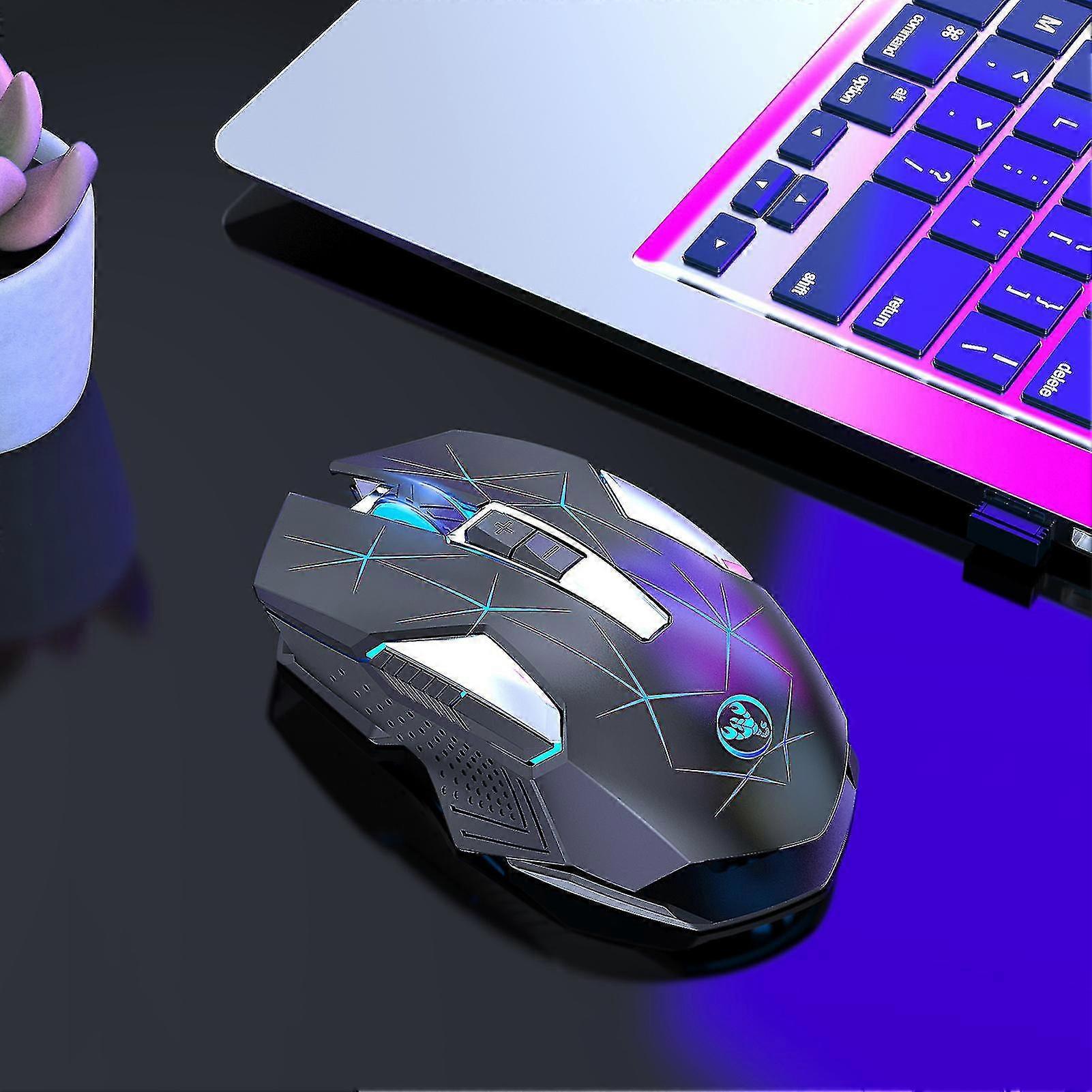 T300 עכבר אלחוטי 2.4g עכבר ארגונומי 3 dpi מתכוונן אור נשימה צבעוני מובנה 600mah לבן ליתיום