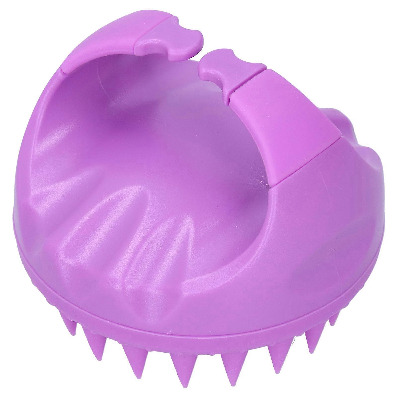 Masseur multifonctionnel de cuir chevelu Brosse de shampooing de massage de nettoyage des pellicules pour le nettoyage des cheveuxViolet