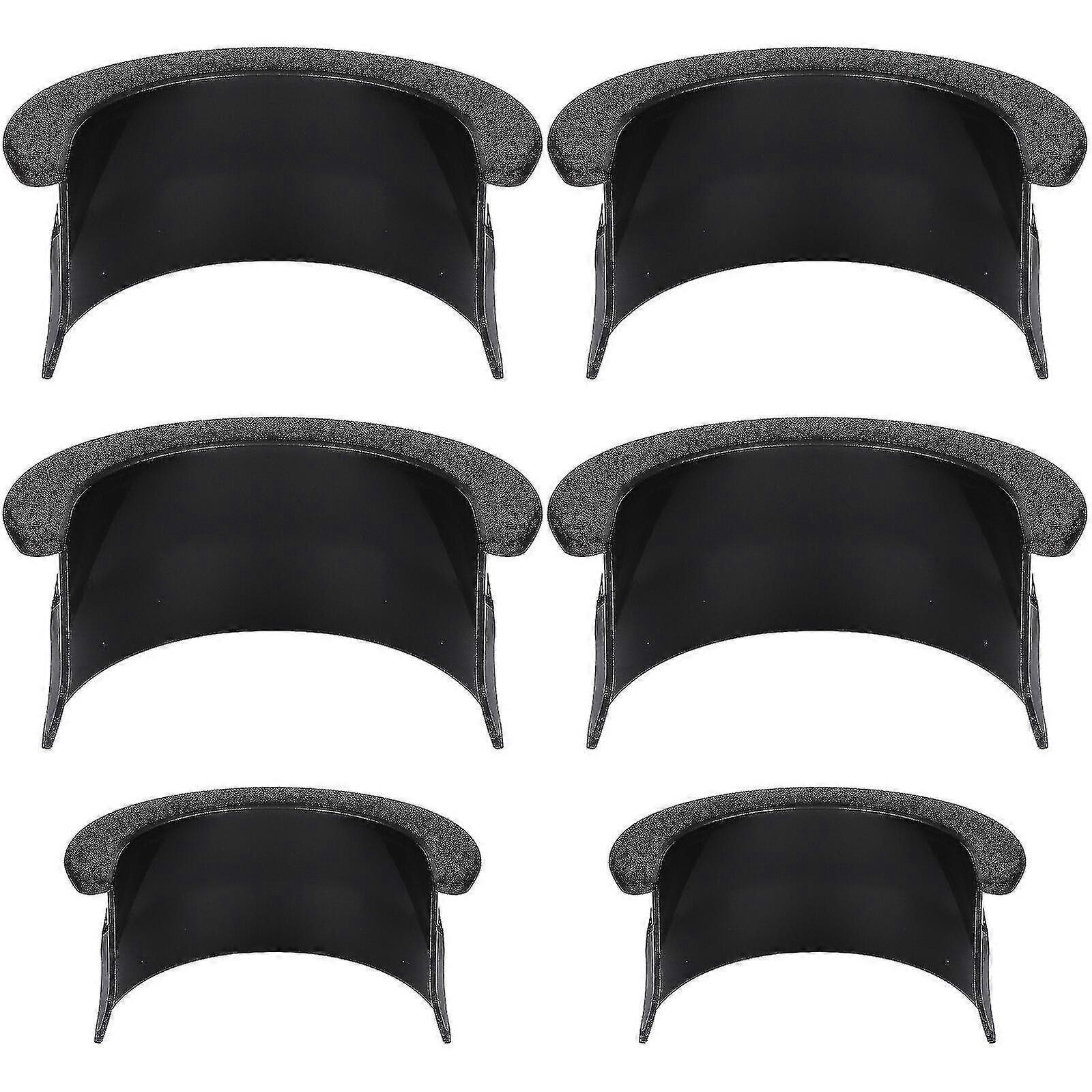 6pcs Plastic Billiards Table Pocket Liner - For Pool Table Bar Home, 4 Corner 2 Side, Black