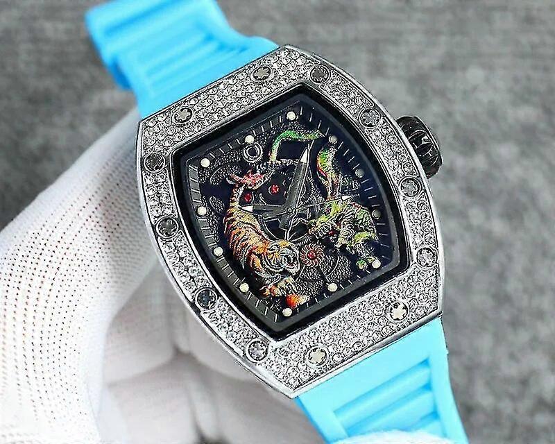 2023 أعلى جودة AAA للرجال RM التنين النمر اللوحة ووتش ميزات الرجال الماس العلامة التجارية ووتش