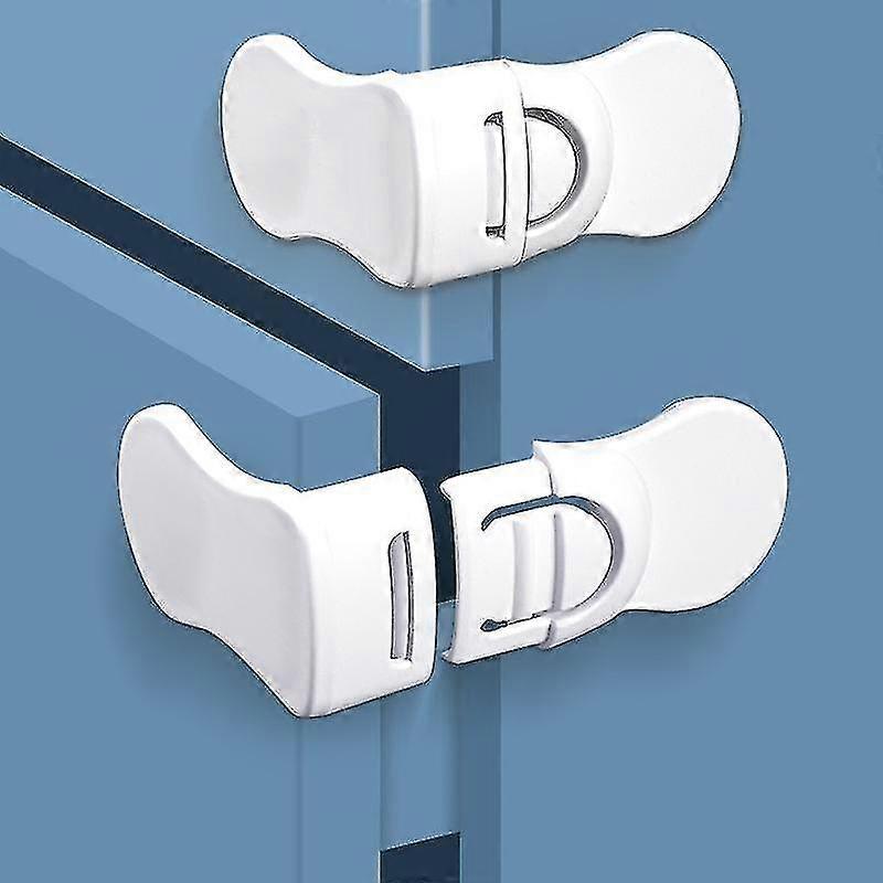 2x Child Safety Locks For Cabinet - White