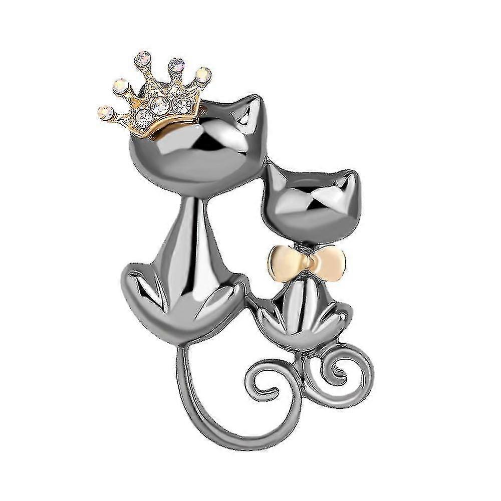 Brooch Double Cat Corsage