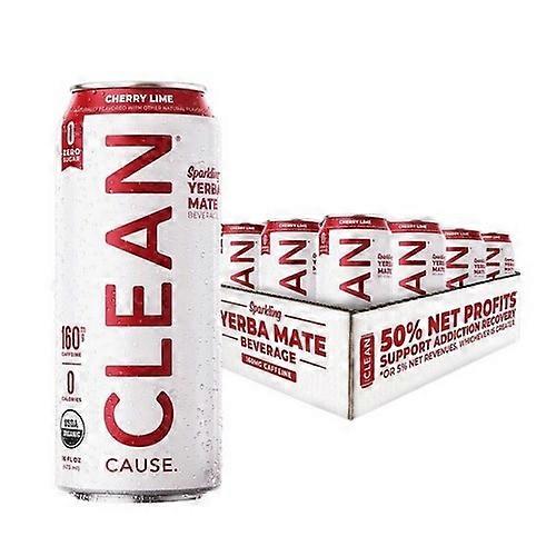 Clean Cause Tea Rtd Cherry Lime Sf ,16 Oz(Case Of 12)