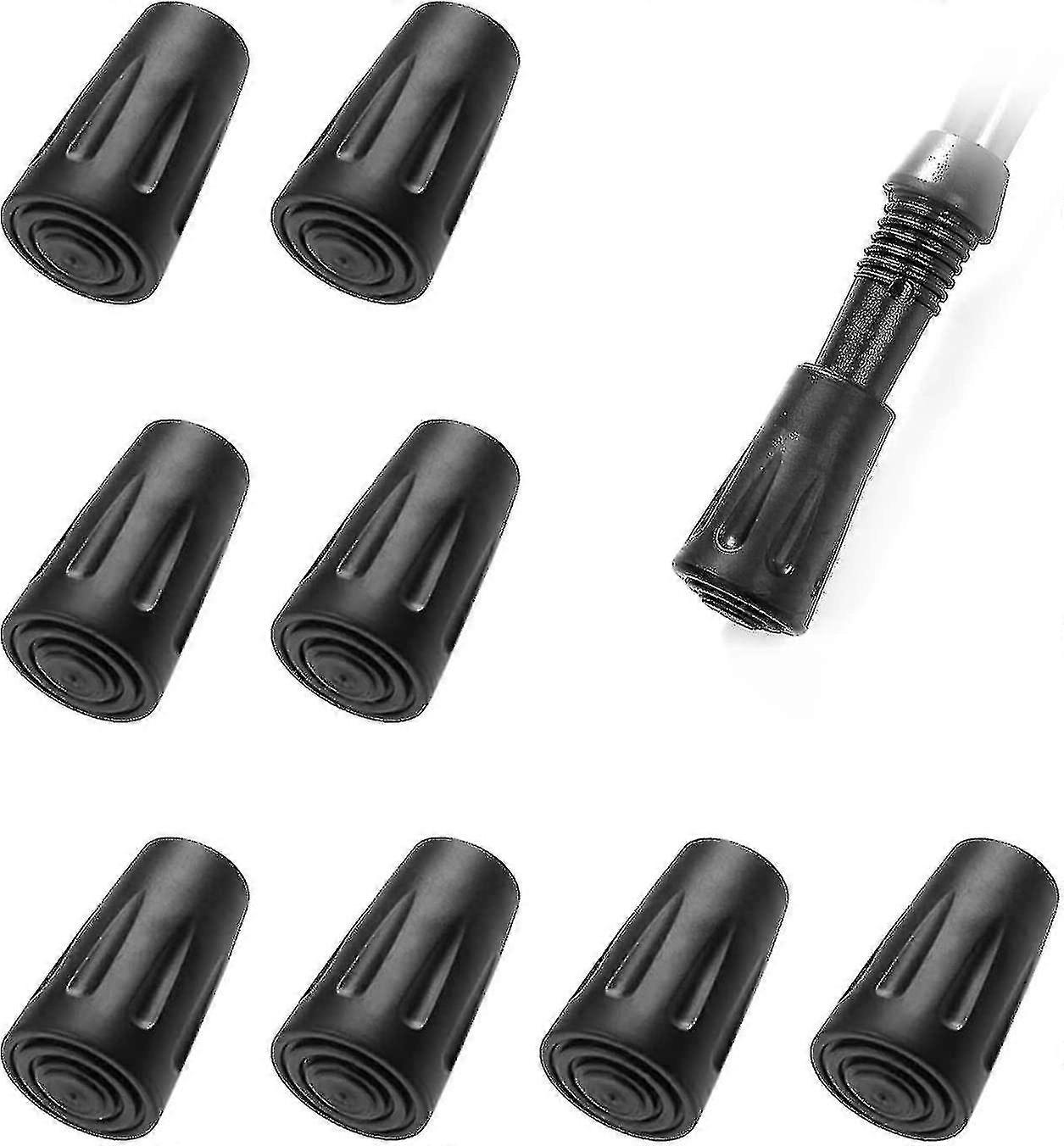 8 Pieces Nordic Walking Stick Tip Caps Rubber Pole Tip Protector For Hiking Poles Asphalt Gravel Mountains Hiking Cy