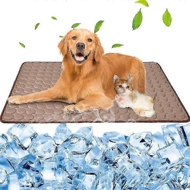 Dog Ing Mat Slee Ing Pad Cobertor de seda de gelo lavável para canil sofá-cama