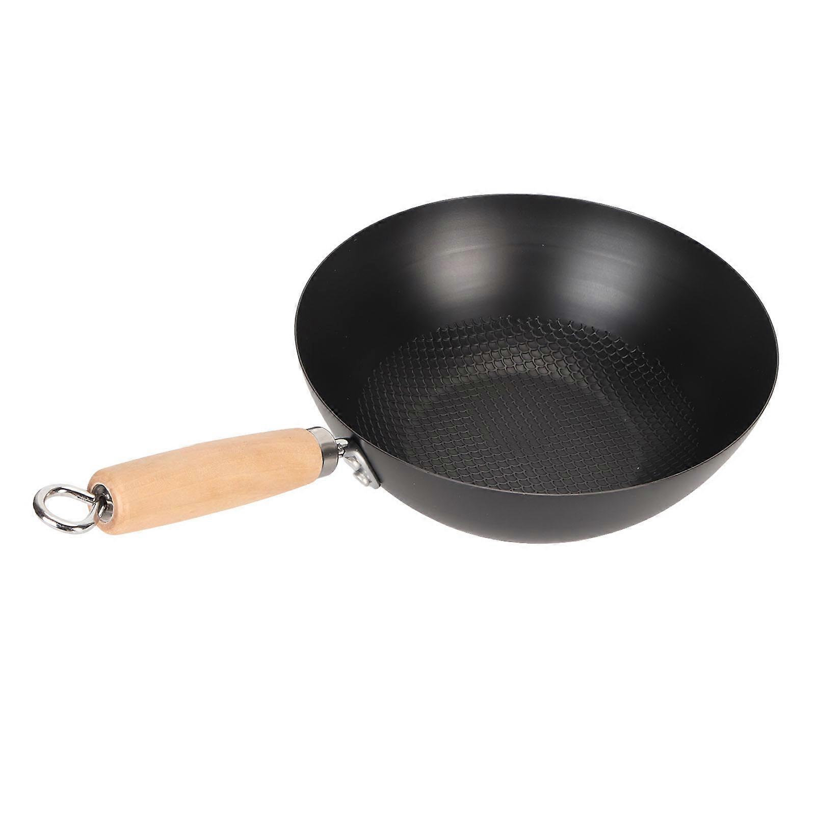 Frying Pan 24cm Even Heating Smooth Coating Multifunctional Iron Pot for Daily Home Cooking