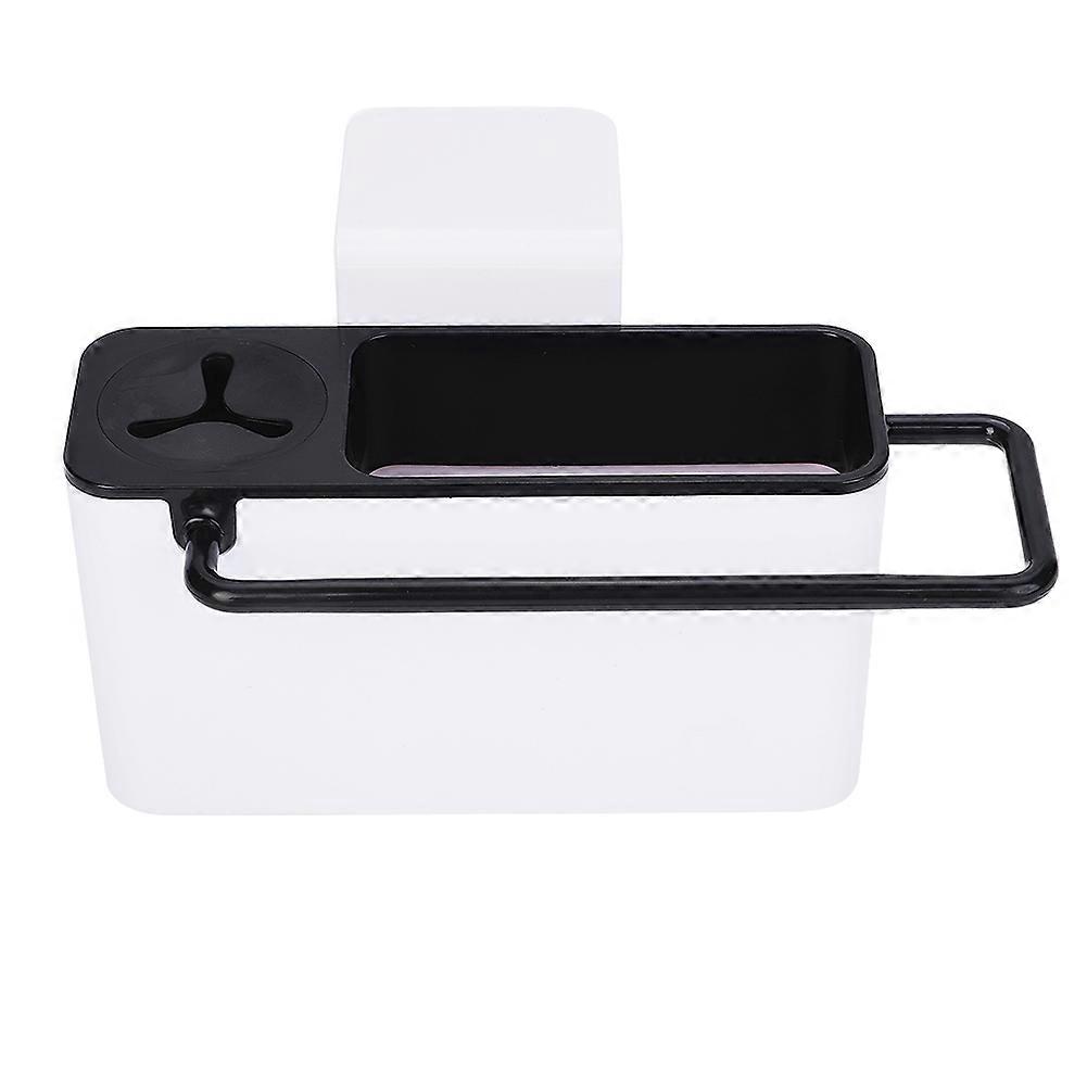 ABS Material Chuck Kitchen Rack Tableware Cleaning Arrange Tool Shelf(Black and white)