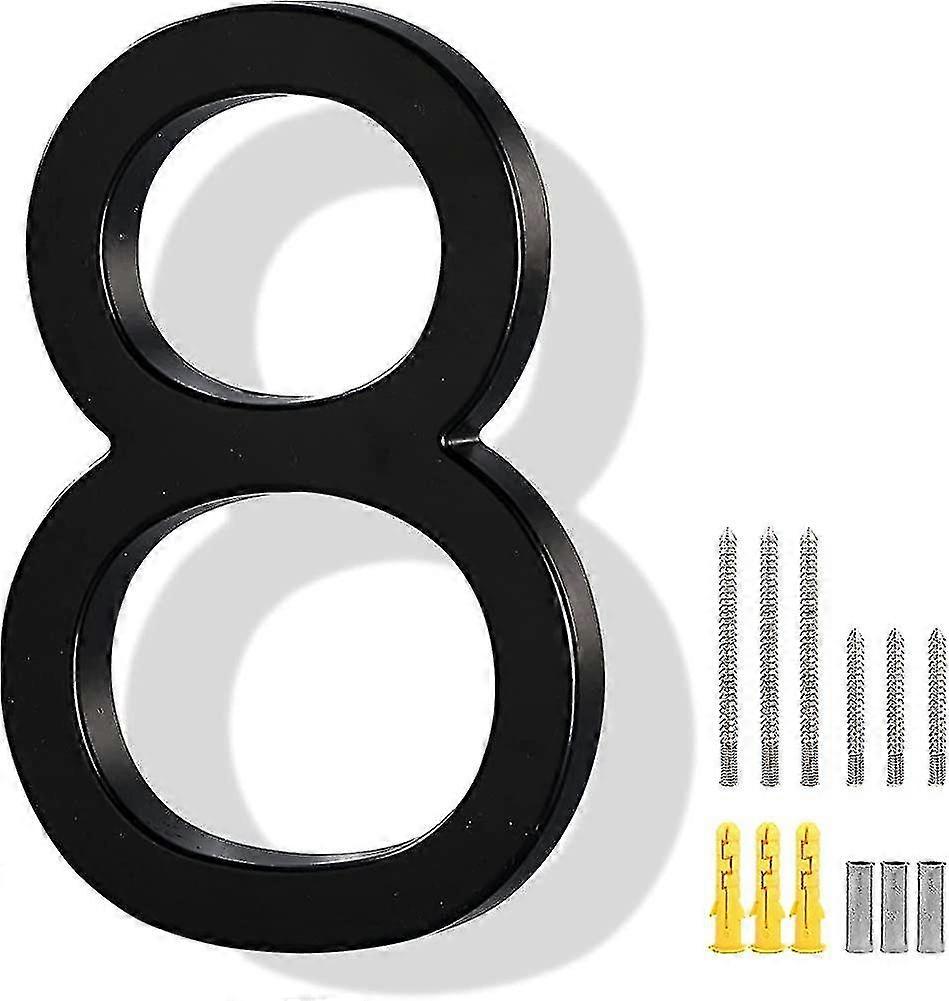 6 Inch Heilwiyes Floating House Number For Outside. #8. Modern Black Shadow Address Gift