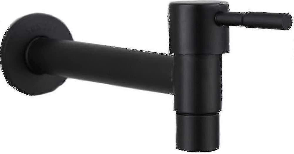 Mop Pool Faucet, Black Wall Mounted Faucet, Wall Mounted Cold Water Faucet, Stainless Steel Water Saving Faucet For Bathroom, Sink, Balcony, Kitchen