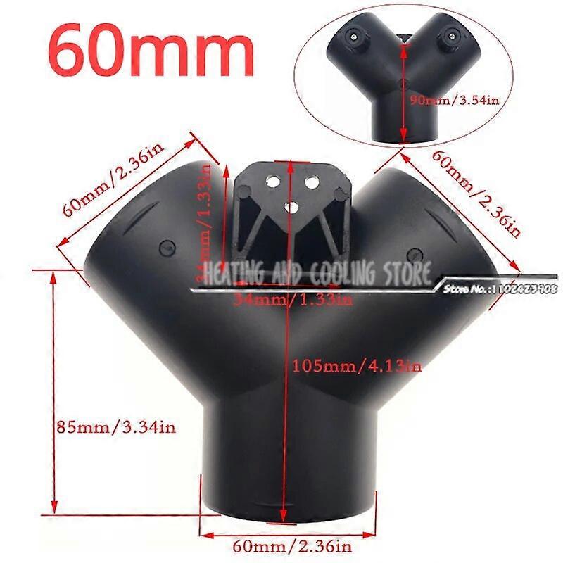 60mm 75mm Car Air Vent Duct Ducting T Y Pipe Exhaust Connector Valve Joiner for Webasto Eberspaecher Diesel Parking Heater