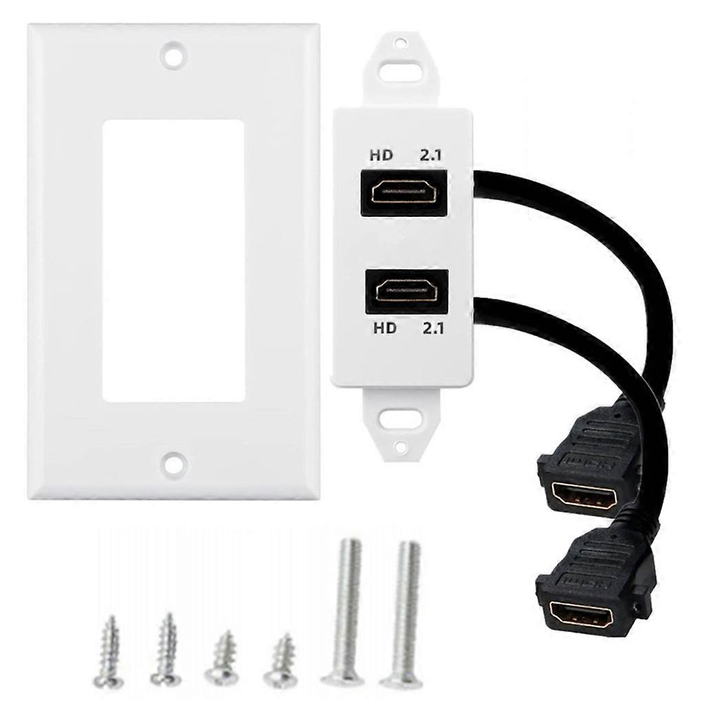1/2Port HDMI-compatible Female Wall Face Plate Panel Outlet Socket Extender
