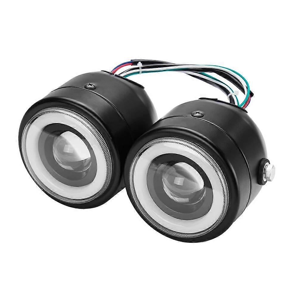 Universal Motorrad Cafe Racer Doppelscheinwerfer LED-Scheinwerfer Doppelscheinwerfer Doppelscheinwerfer für Haley FLSTF Bobber Softail 1986-2013