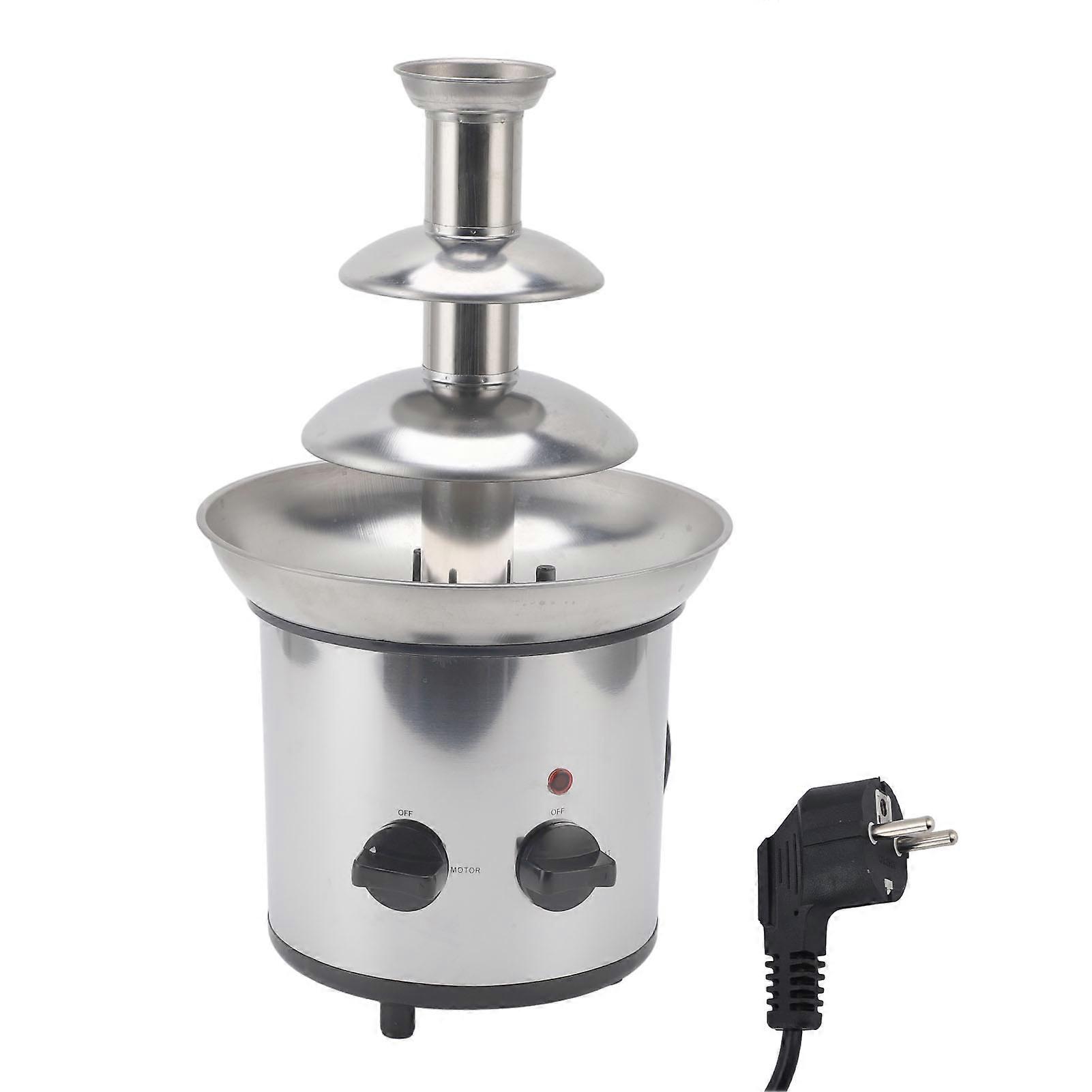 Stainless Steel Chocolate Fondue Fountain 3 Tier Automatic Melting Easy to Disassemble Multifunctional Chocolate Fountain for Party Wedding EU Plug 22