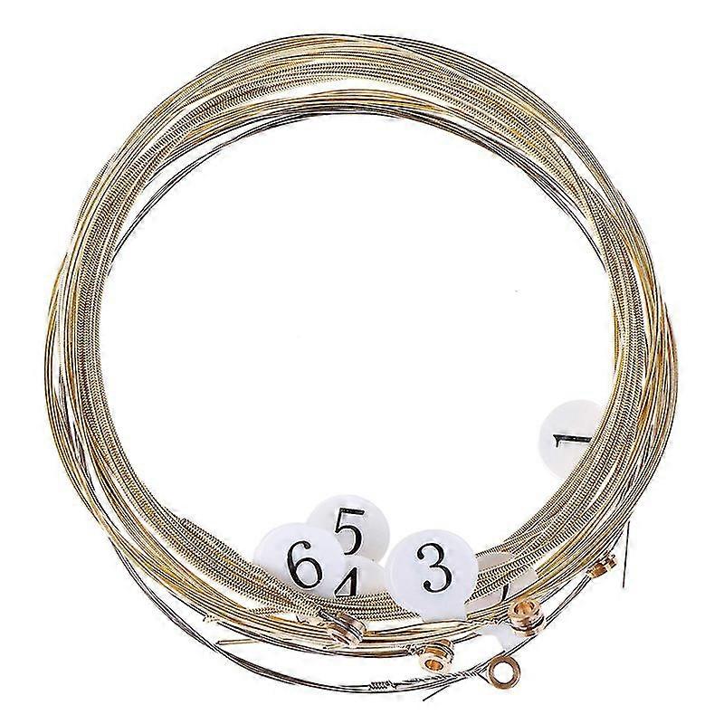6pcsset Universal Acoustic Guitar String Brass Hexagonal Steel Core Strings For Musical Instruments Guitars Strings Guitar Part