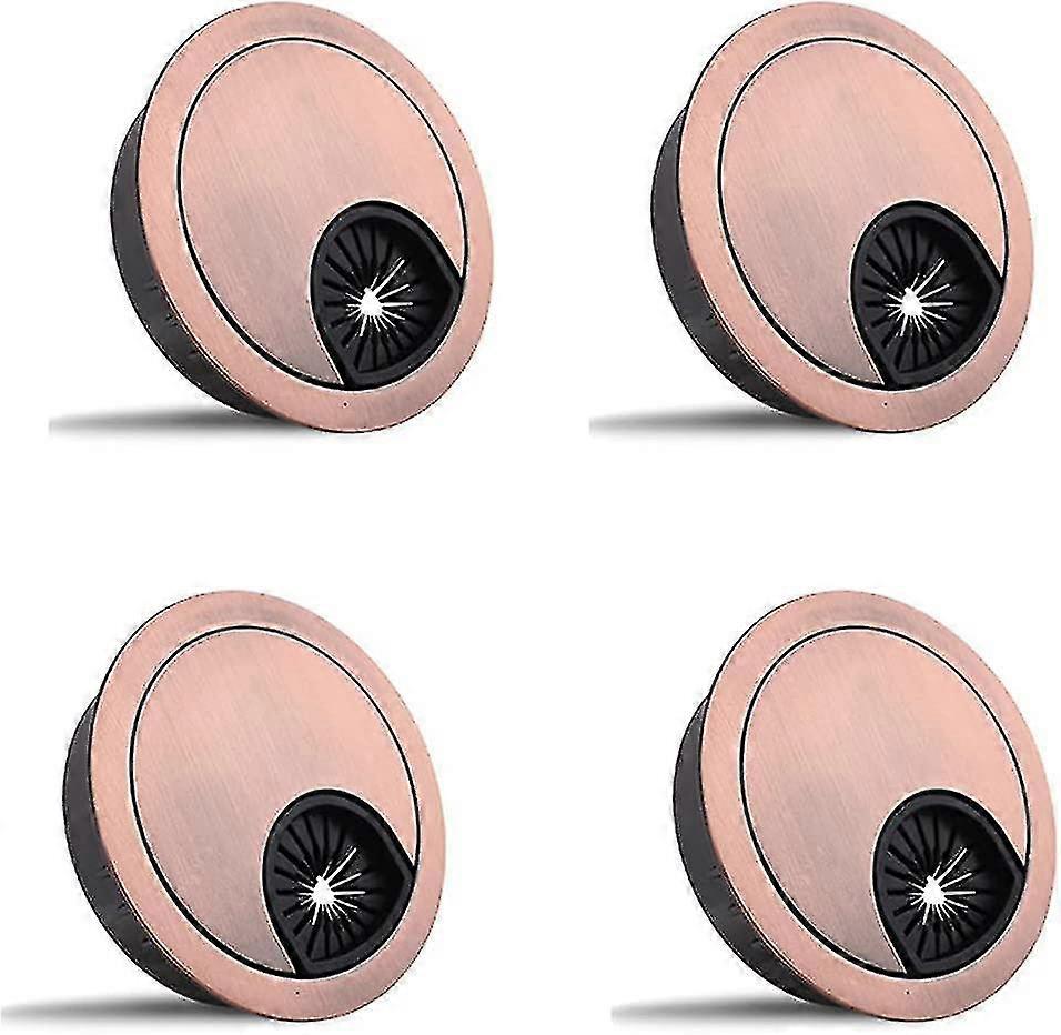 4pcs Cable Grommet For Desk Table Grommet Zinc Alloy Diameter 60mm(red Bronze)